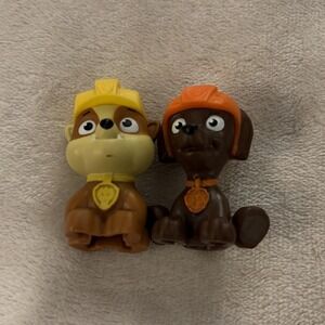 Lot Of 2 Paw Patrol Mini Figures Rubble & Zuma
